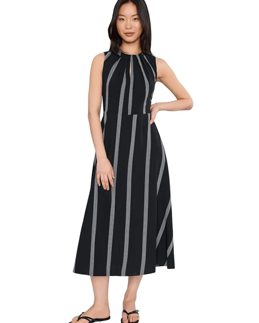 Calvin Klein Sleevleless Striped Keyhole Aline Women's