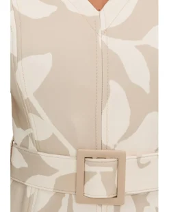 Calvin Klein Sleevless Scuba Floral Belted Aline Women's