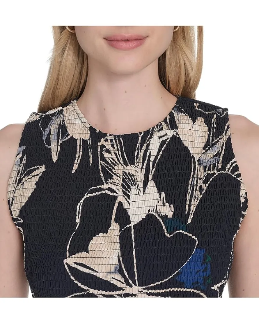 Calvin Klein Smocked Commuter Floral Dropwaist Women's