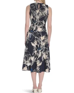 Calvin Klein Smocked Commuter Floral Dropwaist Women's