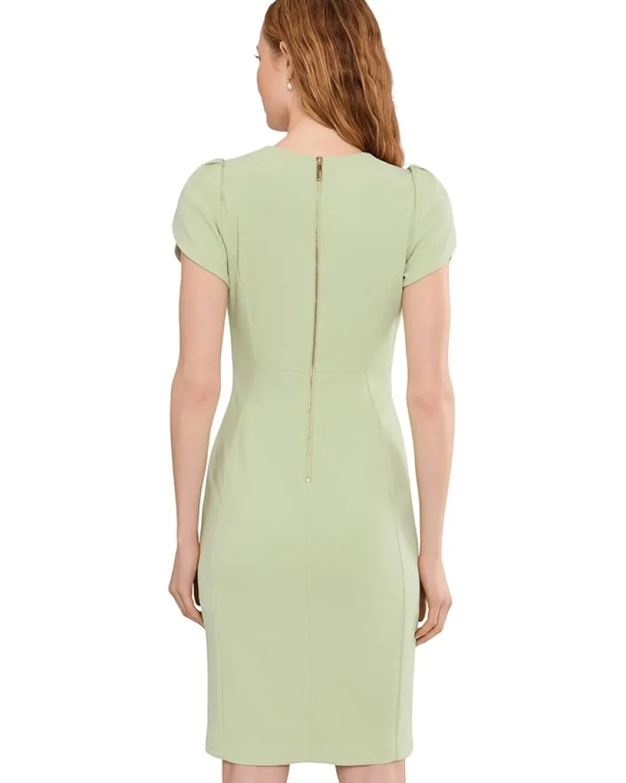 Calvin Klein Tulip Sleeve Solid Sheath Women's