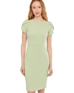 Calvin Klein Tulip Sleeve Solid Sheath Women's