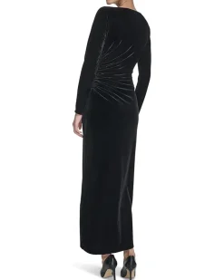 Calvin Klein Velvet Long Sleeve Maxi Women's