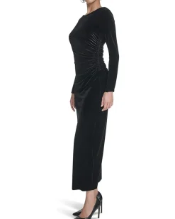 Calvin Klein Velvet Long Sleeve Maxi Women's