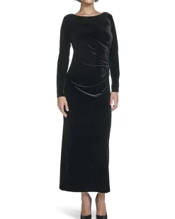 Calvin Klein Velvet Long Sleeve Maxi Women's
