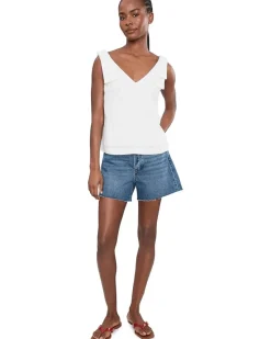 CeCe Bow Strap Linen Top Women's