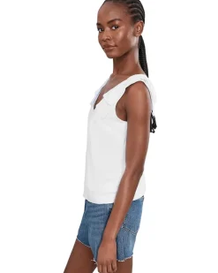 CeCe Bow Strap Linen Top Women's