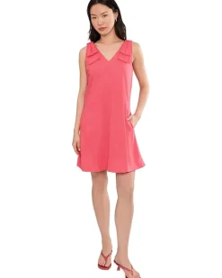 CeCe Bow Strap V-Neck A-Line Dress Women's