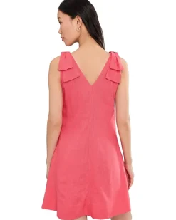 CeCe Bow Strap V-Neck A-Line Dress Women's
