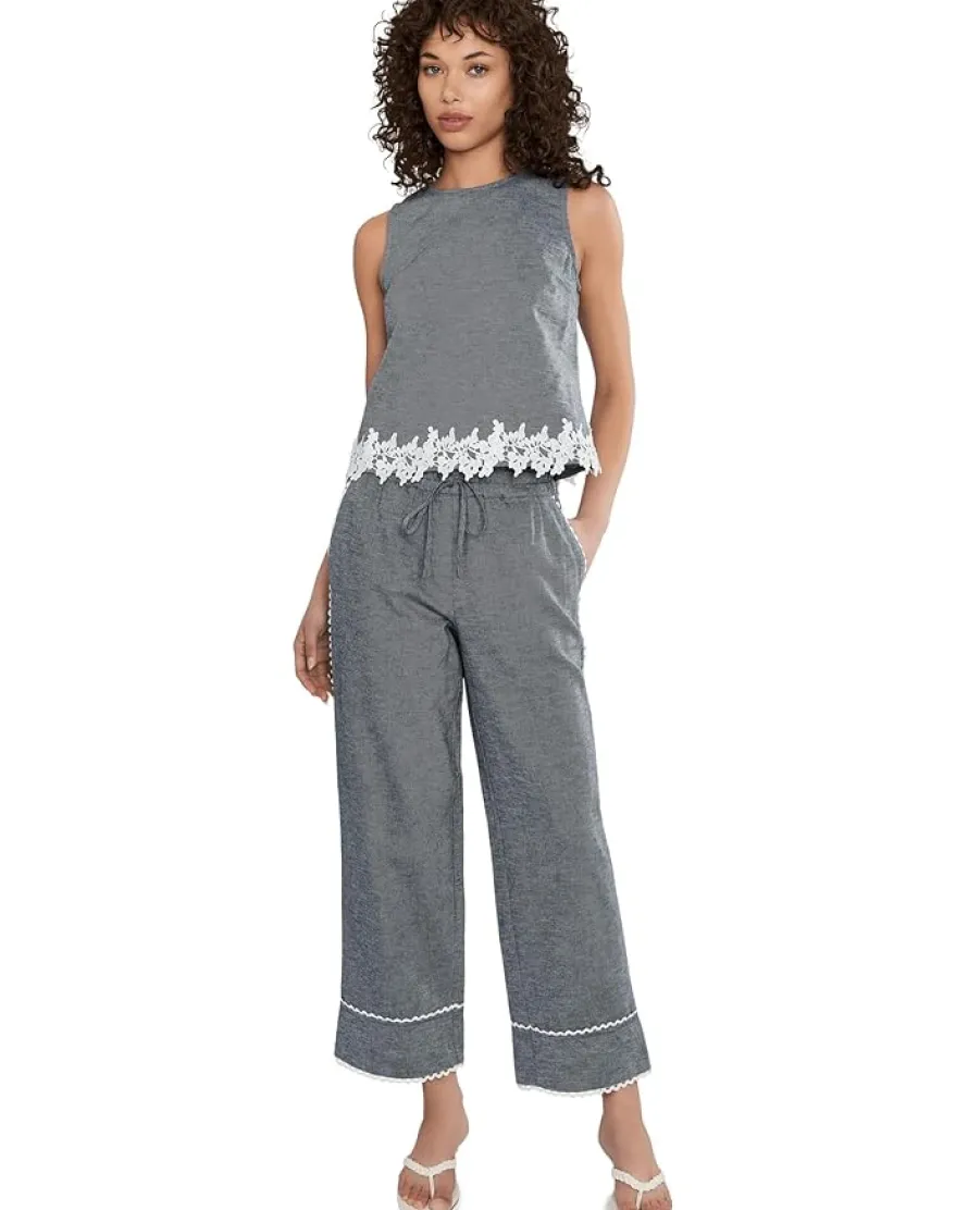 CeCe Boxy Sleeveless Applique Top Women's