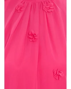 CeCe 3D Floral Applique Tie Neck Mini Dress Women's