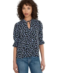 CeCe Elbow Sleeve Split-Neck Blouse Women's