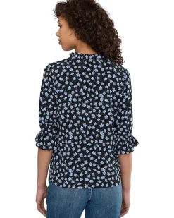 CeCe Elbow Sleeve Split-Neck Blouse Women's