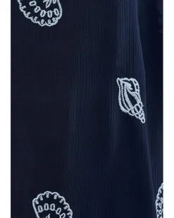 CeCe Embroidered Seashell Raglan Top Women's