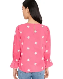CeCe Embroidered 3/4 Sleeve Top Women's