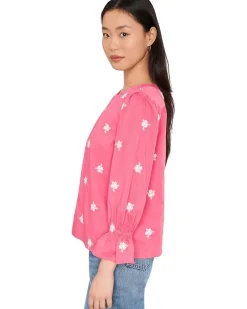CeCe Embroidered 3/4 Sleeve Top Women's