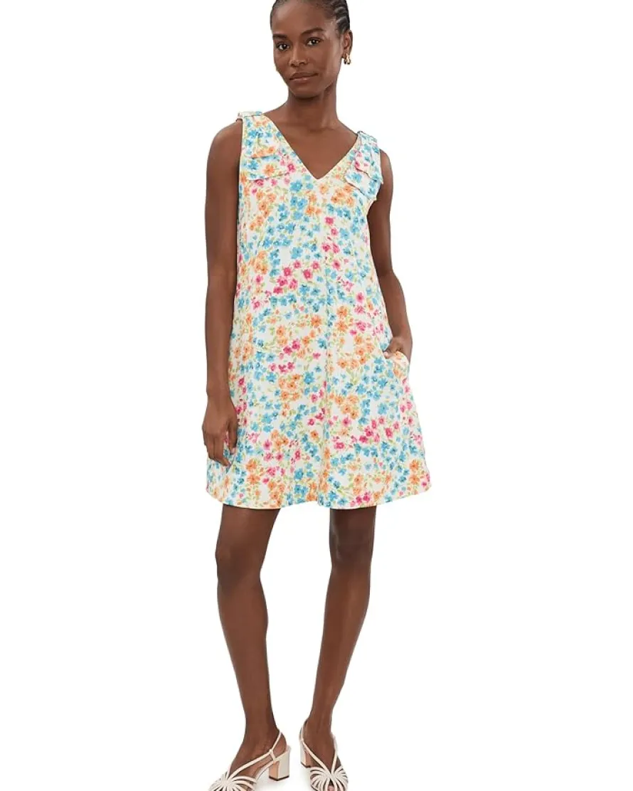 CeCe Floral Bow Strap A-Line Dress Women's