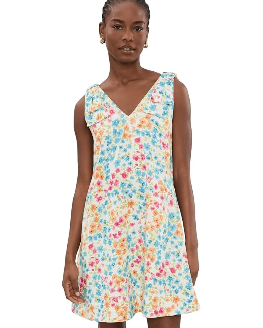 CeCe Floral Bow Strap A-Line Dress Women's