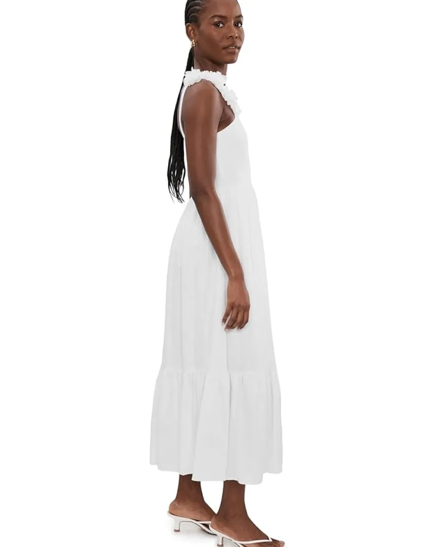 CeCe Floral Strap Tiered Midi Dress Women's
