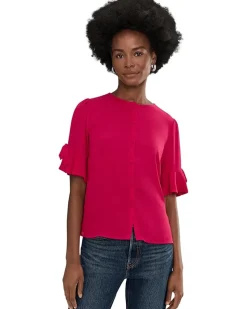 CeCe Flounce Elbow Bow Sleeve Top Women's