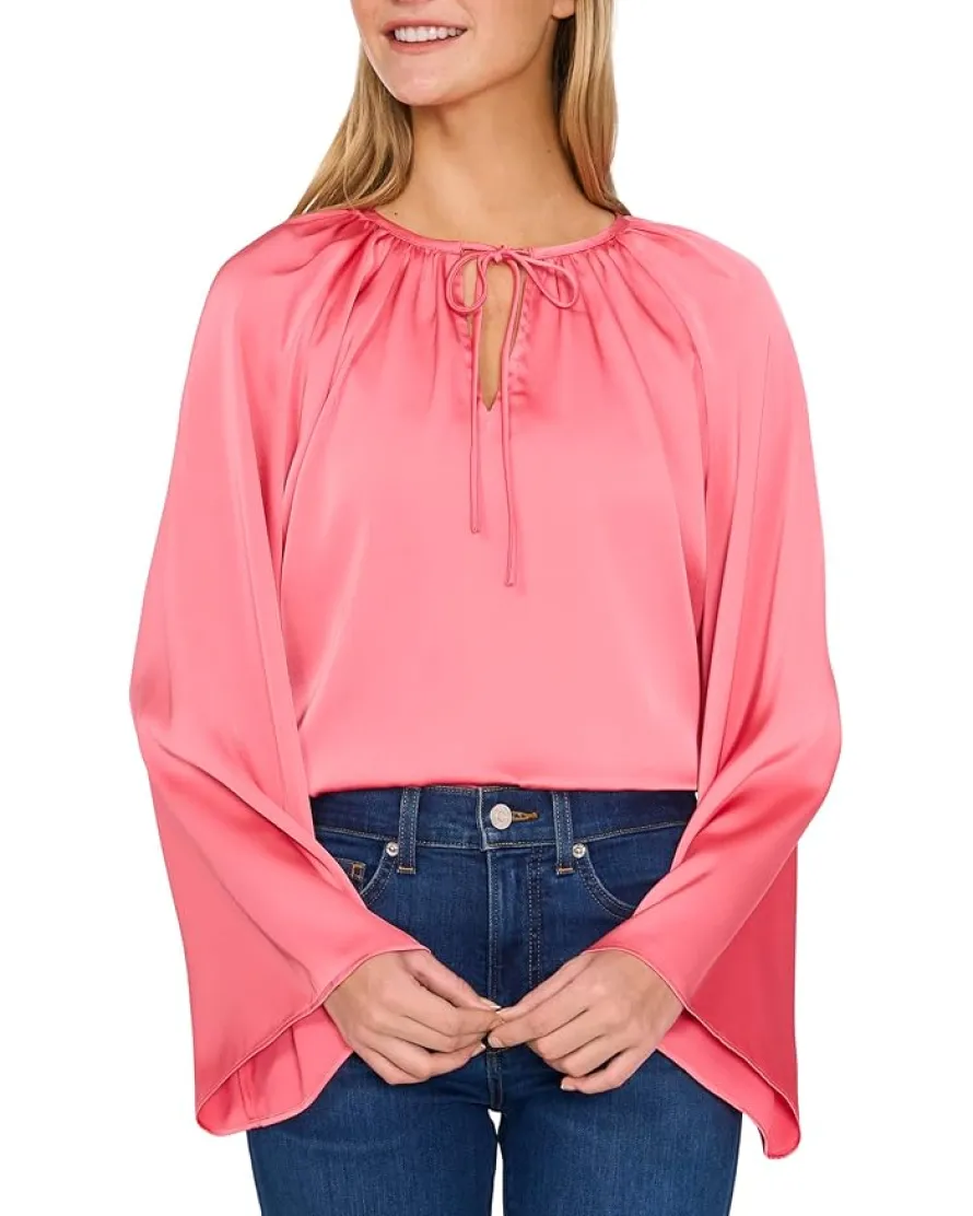 CeCe Long Sleeves Raglan V-Neck Top Women's