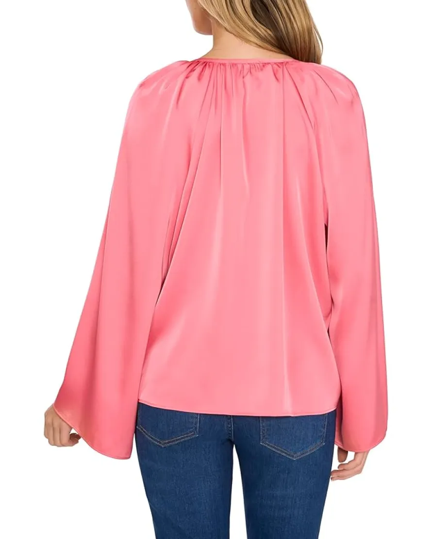 CeCe Long Sleeves Raglan V-Neck Top Women's