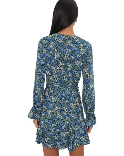 CeCe Long Sleeve Tie Waist Dress Women's