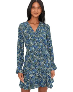 CeCe Long Sleeve Tie Waist Dress Women's
