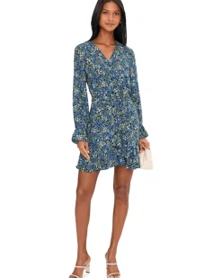 CeCe Long Sleeve Tie Waist Dress Women's