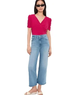 CeCe Puff Short Sleeve V-neck Knit Top Women's