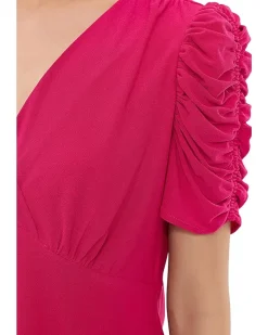 CeCe Puff Short Sleeve V-neck Knit Top Women's