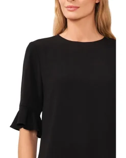CeCe Ruffle Cuff Crew Neck Blouse Women's