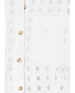CeCe Short Sleeve Eyelet Collared Babydoll Dress Women's