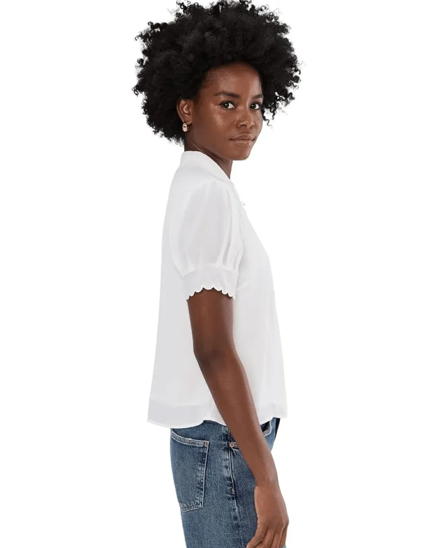 CeCe Short Sleeve Scallop Top Women's