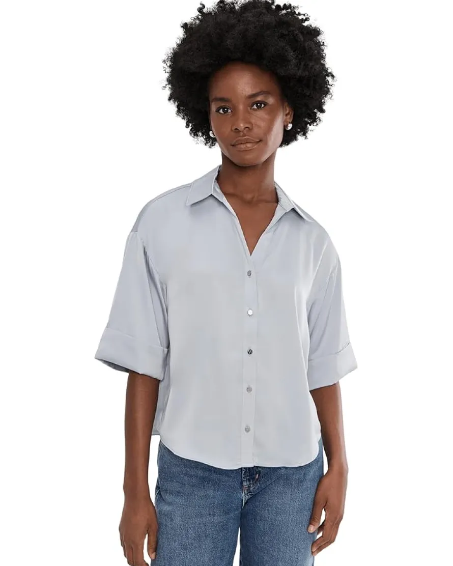 CeCe 3/4 Sleeve Drop Shoulder Boxy Top Women's