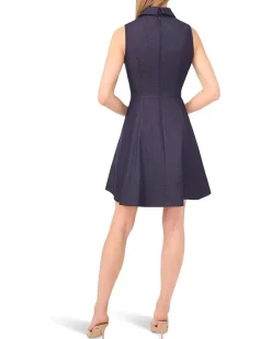 CeCe Sleeveless Fit & Flare Collared Dress Women's