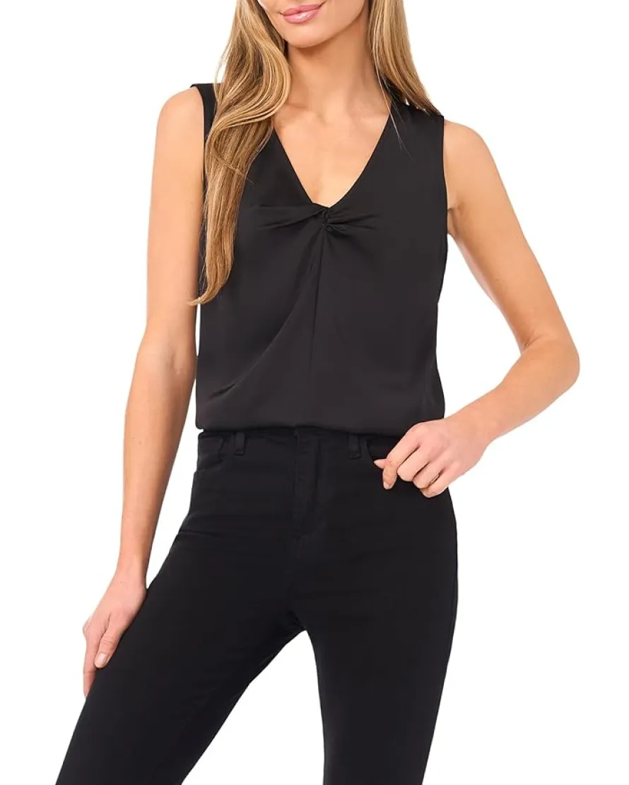 CeCe Sleeveless Twist V-Neck Top Women's