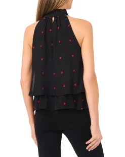 CeCe Tiered Halter Bow Tie Top Women's