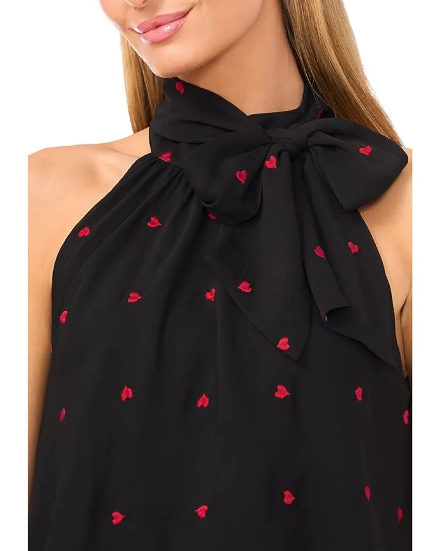 CeCe Tiered Halter Bow Tie Top Women's
