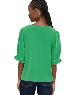 CeCe V-Neck Elbow Sleeve Top Women's