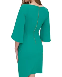 DKNY Open Sleeve Ruched Sheath Women's