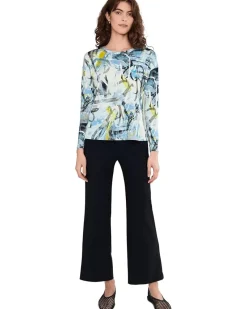 Elliott Lauren Collage - Long Sleeve Crew Neck Printed Top Women's