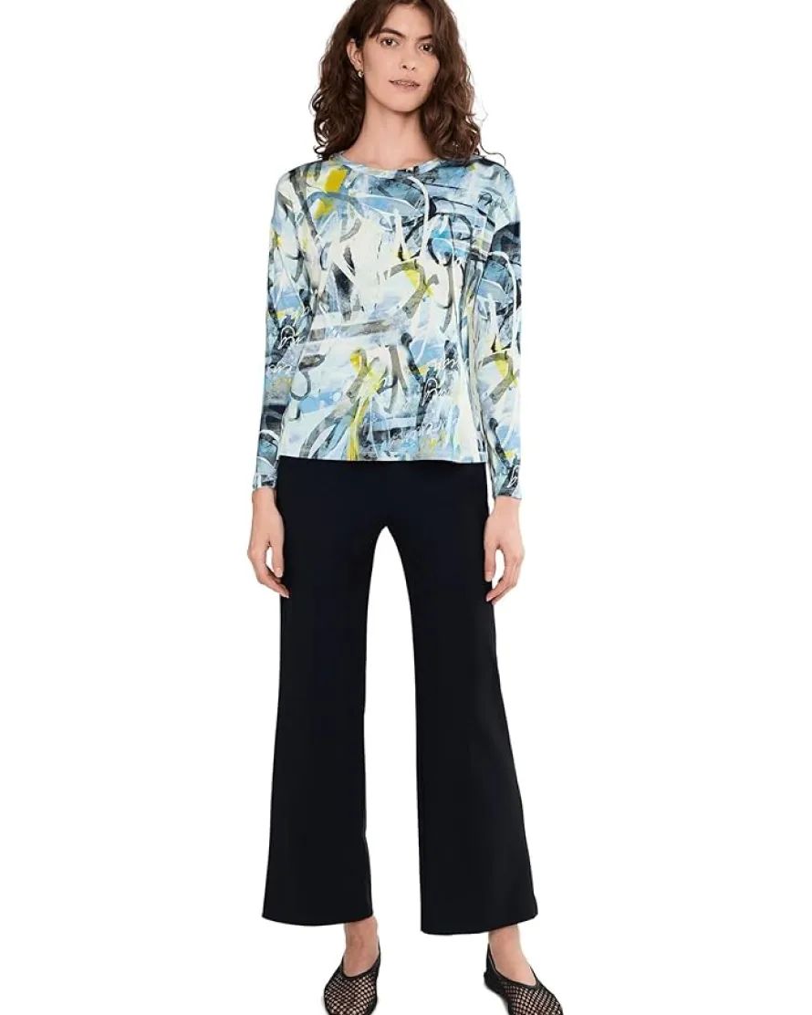 Elliott Lauren Collage - Long Sleeve Crew Neck Printed Top Women's
