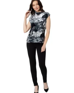 Elliott Lauren Galaxy Printed Velvet Sleeveless Turtleneck Women's
