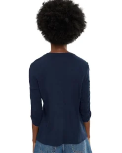 Elliott Lauren Garment Dye Tees - Crew Neck Ruch Sleeve Tee Women's