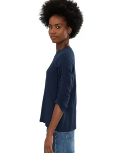 Elliott Lauren Garment Dye Tees - Crew Neck Ruch Sleeve Tee Women's