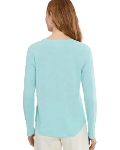 Elliott Lauren Garment Dye Tees - Long Sleeve Tee With Raw Edges Women's