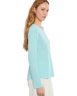 Elliott Lauren Garment Dye Tees - Long Sleeve Tee With Raw Edges Women's