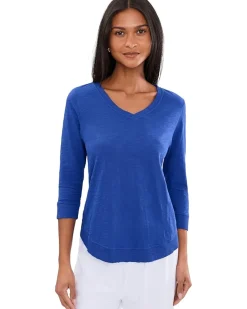 Elliott Lauren Garment Dye Tees - V-Neck 3/4 Sleeve Tee Women's