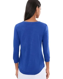 Elliott Lauren Garment Dye Tees - V-Neck 3/4 Sleeve Tee Women's